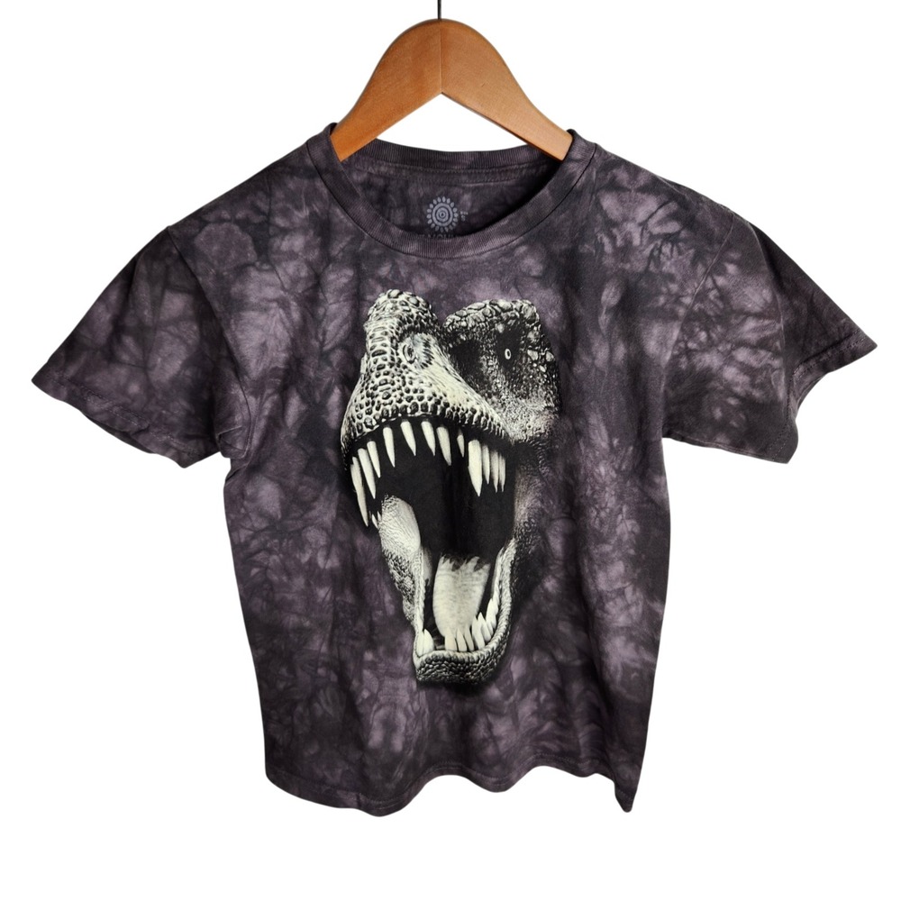 The Mountain Kids Big Face Glow In The Dark Rex‎ T-Shirt Black Gray Size Small